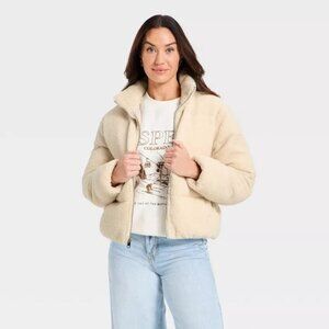 Women's Puffer Jacket - Universal Thread™ Cream M